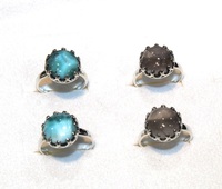 Feiner Ring aus 925er Sterling silber mit natürlichem Larimar-Mondstein-Karneol-Edelstein vom indischen Hersteller