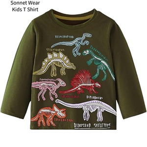 T-shirts à manches longues pour enfants en coton à col rond - Product Image 2