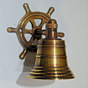 Latón macizo 2 \ "Calidad Estilo religioso Acabado en bronce Técnica pulida Campana de barco montada en la pared Campana colgante Marina Artesanía de metal - Product Image 1