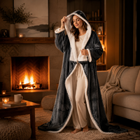 Peignoir chauffant électrique de luxe à capuche, chauve-souris chauffante portable pour l'hiver, idéal pour le canapé, la chambre et la maison