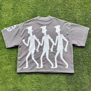 Camisetas Cortas para Hombre, Nuevas 2026, Personalizadas, con Parches Desgastados, Bordado Vintage, Lavado Ácido, Estampado Gráfico - Product Image 1