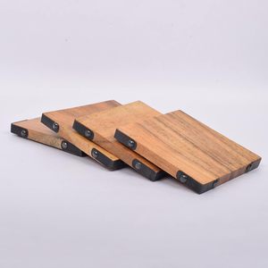 Posavasos cuadrados de madera de acacia Protección de mesa, encimera y superficies Tamaño: 4 "x 4", Juego de 4 - Product Image 4