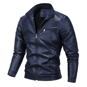 Veste de Moto en Cuir PU Décontractée pour Hommes Nouvelle Mode Coupe-Vent Plus Polaire Outwear en Grande Taille 5XL Beaux Manteaux Coupe-Vent - Product Image 1
