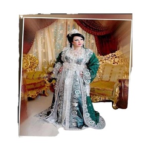 2022 último caftán DE BODA marroquí personalizable vestido de tela satinada trabajo de piedra étnico XS Abaya novias adultos tradicional musulmán - Product Image 2