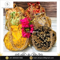 Sac à main Potli fait main brodé pour cadeaux de mariage pour femmes du fabricant indien Designer pour femmes Sacs à main