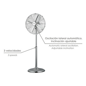Ventilatore a piantana silenzioso, diametro 44,5 cm, altezza 130 cm, 60 watt, funzione oscillante. - Product Image 4
