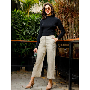 Pantalones de lino ligeros para mujer con ajuste relajado, transpirables y cómodos para ocasiones de verano y fiesta - Product Image 3