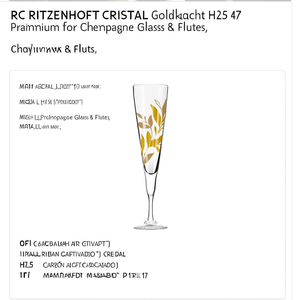 RC RITZENHOFF CRISTAL Goldnacht H25 # 47 Premium pour Verres à Champagne et Flûtes - Product Image 2