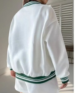 OEM Sudadera corta de 2 piezas superventas excelente calidad sólido cuello redondo cuello Polo botón tejido chándal rodilla Casual - Product Image 2