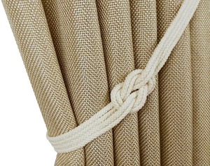 Nautical <b>curtain</b> tie back, <b>Curtain</b> tiebacks, Rope tie back, Nautical knot decor, Rope hold back, Cotton <b>cord</b>, Cottage chic - Product Image 1