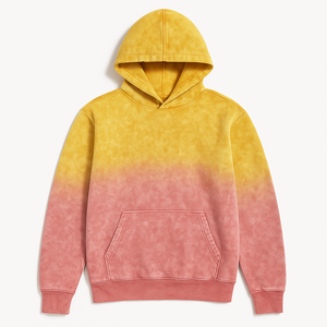 Yellow and Pink fade Tracksuit Acid Washed Dstressed Sweat <b>Suit</b> Gradient Hoodie and Jogger set Custom Logo Hoodie and <b>Pants</b> - Product Image 4