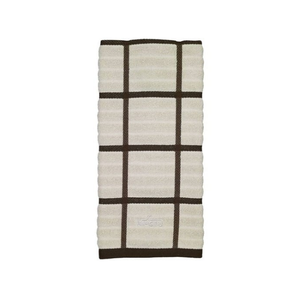 Lite & Dark Brown Colour 100% Organic Cotton GOTS Certified Golf <b>Stripe</b> Rapid Dry Soft Absorbent Anti Shrink Kitchen <b>Towels</b> - Product Image 3