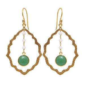 Boucles d'oreilles pendantes en argent sterling 925 à la mode de Casa De Plata Véritable pierre de lune en apatite verte pour les mariages et les fêtes - Product Image 2