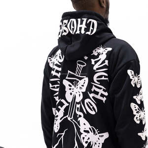 ผลิตStreetwearเฮฟวี่เวทเสื้อกันหนาวหมวกพัฟพิมพ์Flared Trackกางเกงผู้ชายสีบล็อกTracksuitซ้อนJoggersผู้ชายชุด - Product Image 5