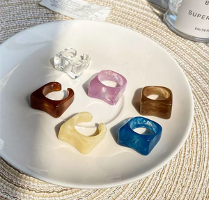 Wholesale Customized Resin Ring for Women Beautiful Colorful Fashion Jewelry Made India Best Quality - Product Image 4