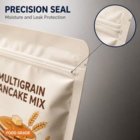 Sachet Doypack Personnalisé Imprimé Qualité Alimentaire avec Fermeture Zip Refermable et Fenêtre Transparente pour Emballage de Mélange à Crêpes