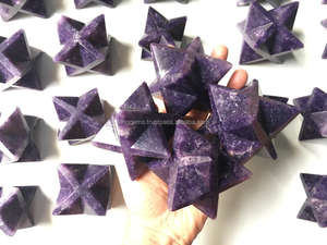 Vente en gros de cristal naturel Merkaba Star Feng Shui Style Lepidolite Pierre de lune pour la guérison de l'énergie Reiki manifestant la vente entière - Product Image 3