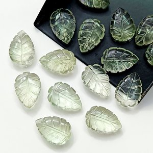 Hoja de amatista verde natural de 14 mm, tallada a mano, piedra preciosa suelta para la fabricación de joyas, precio al por mayor, suministro a granel. - Product Image 3