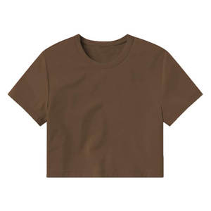 Camisetas de manga corta de verano hechas a medida, camiseta de mujer con cuello redondo, camisetas deportivas de cintura alta, Camiseta corta para mujer - Product Image 5