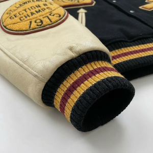 Veste universitaire vintage pour homme, manches en cuir et laine, logo brodé en chenille, vestes universitaires personnalisées, veste de baseball pour homme - Product Image 2