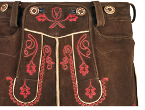 Authentic Bavarian Lederhosen for <b>Men</b> Traditional <b>Brown</b> Goat Leather <b>Shorts</b> with Custom Embroidered Design Oktoberfest Attire - Product Image 6