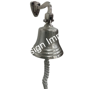 Grande cloche en argent corde blanche suspendue décoration murale cloches fournitures décoratives Titanic navire maritime Antique cloche métal artisanat - Product Image 1