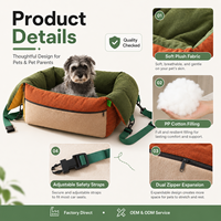 Siège de voiture portable pour animaux de compagnie, sac de transport pour chien, lit pour animaux de compagnie lavable avec sangles de sécurité pour petits chiens et chats, fournisseur OEM ODM