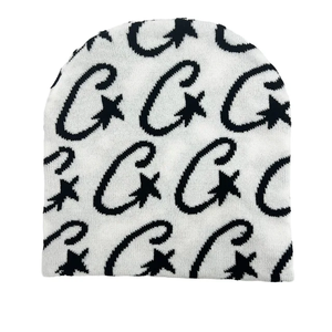 2024 Otoño Invierno al aire libre cálido gorro logotipo personalizado Europeo Americano Jacquard letra tendencia patrón de puntos diseño imagen elegante - Product Image 3