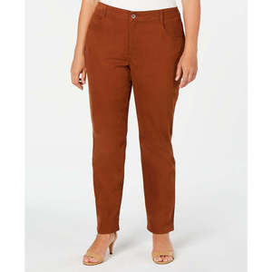 Jeans de Mujer Estilo Boyfriend de Talle Grande, Cintura Alta, Pierna Ajustada, Color Marrón Claro, Talla 24 (XL/4XL), Casual, Ajustados, Sueltos, con Estampado Único - Product Image 1