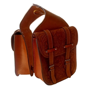 Bolsa de sillín de bicicleta unisex de cuero genuino resistente, estilo occidental, con grabado artesanal, para ciclismo - Product Image 2