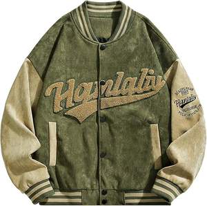 2025 veste de baseball en daim épaissie classique veste universitaire en tissu de laine de qualité avec poches latérales fabriquée au Pakistan forte demande - Product Image 1