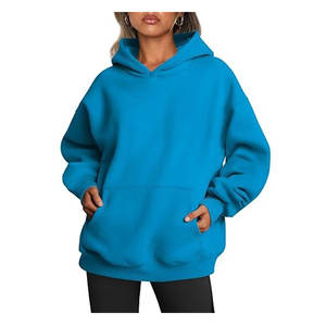 Sudadera con capucha de mujer de gran tamaño personalizada de alta calidad, forro polar de algodón pesado con estampado 3D Puff y logotipo personalizado - Product Image 5