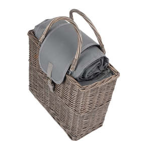 Antiker Kühlkorb Aus Gewaschener Weide Mit Picknickdecke Traditionelle Und Umweltfreundliche Bolsas de picnic - Product Image 1
