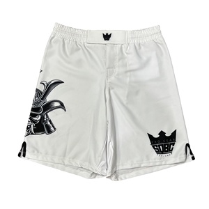 Shorts de combat MMA unisexe, impression par sublimation extensible, spandex/polyester, séchage rapide, respirant, coupe longue, grappling, BJJ, boxe, judo - Product Image 1