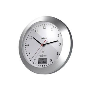 MEBUS Silver <b>Radio</b>-Controlled Bathroom Wall <b>Clock</b> MEB <b>Radio</b> <b>Clock</b> - Product Image 2