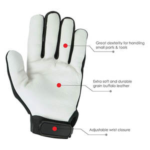 2025 <b>Black</b>-White Custom Protective-Mechanical Safety Work Impact Anti-Cut Resistant <b>Gloves</b> Industrial Work <b>Gloves</b> - Product Image 6