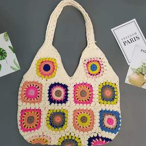 <b>Crochet</b> Bag Women's <b>Crochet</b> Tote Bag Knitted Shoulder Crossbody <b>Handbags</b> Cute Crocheted Bag for Girls OEM Made in Vietnam - Product Image 1