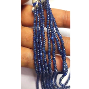 4 brins de saphir bleu naturel 3mm - 6mm Rondelle lisse 225 Ct Lot Iroc Sales 16-18 Inch Length Gemstone Beads US $113 - Product Image 2