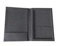 Folder Menu Kulit PU Desain Kadal Emas untuk Restoran Logo Hitam Timbul Ukuran A4 Bersertifikat ISO9001 Buatan M Z IMPORTS