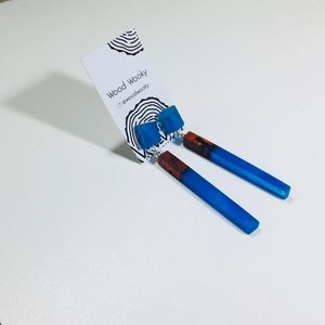 UNIQUE STRIKING WARMTH DANGLES Feuille d'or Noir Blanc Résine Coeur Forme Boucles d'oreilles Carré Rond Géométrique Bois Résine Goutte - Product Image 2