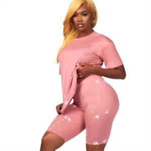 Trendy and Durable Women T-Shirt and Workout Shorts Set - Perfect for Casual Wear and <b>Exercise</b> - Product Image 3