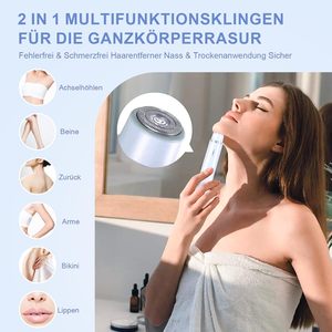 Rasoir électrique pour femmes 2-en-1, rechargeable par double USB-C, étanche et facile à nettoyer pour le visage, les jambes et les bras, fonction lavable IPX7 - Product Image 4