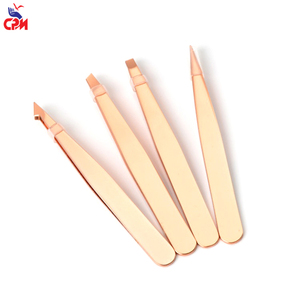 Juego de pinzas para extensión de pestañas en oro rosa personalizadas, herramientas aplicadoras de pestañas de precisión para uso profesional en salones. - Product Image 6
