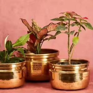 Jardinière en laiton de haute qualité de luxe prix de gros 100% Pot de plante en laiton naturel fait à la main personnaliser la taille et la conception - Product Image 2