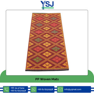 Fabricante tailandés de alfombrilla tejida de PP personalizada, diseño moderno, fácil de limpiar, alfombrilla tejida de plástico de polipropileno 100% para suelos - Product Image 5