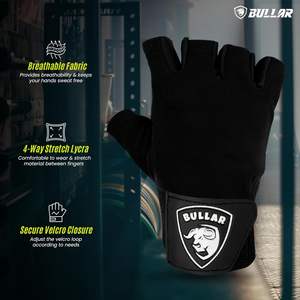 ถุงมือฟิตเนสยิมชายและหญิงถุงมือออกกำลังกายยกน้ำหนักทำจากหนัง - Product Image 5