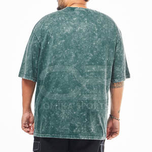 Lavé Vintage 100% coton hommes lavage à l'acide t-shirt à manches courtes mode t-shirt hommes lavage à l'acide t-shirt - Product Image 3