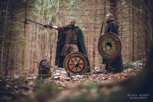 Escudo vikingo Escudo de Arte de pared de madera Escudos de decoración del hogar hechos a mano por artesanía Calvin - Product Image 6