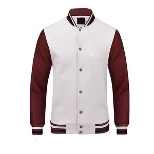 แจ็กเก็ตเบสบอลผ้าขนแกะ OEM สำหรับผู้ชายแจ็กเก็ตเบสบอลพิมพ์ซับลิเมชันตามสั่ง - Product Image 3