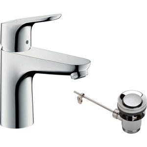 Mezclador de Lavabo Monomando Hansgrohe HG FOCUS 100 DN 15 Cromado G 1 1/4 Pulgadas Incluye Válvula de Desagüe Extraíble - Product Image 1